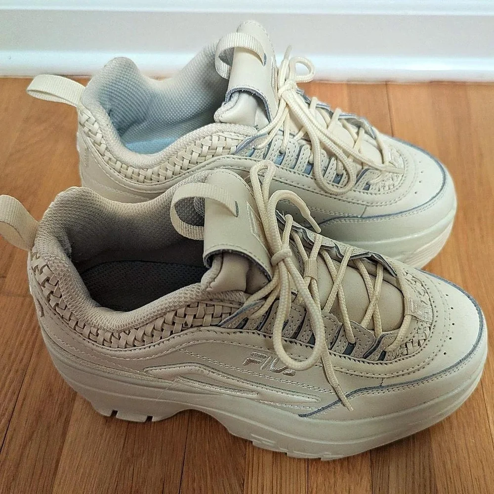 Fila Women's Cream Platform Sneakers - Picture 5 of 8